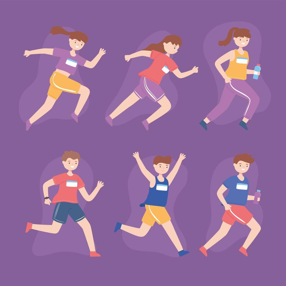 athletes young people vector