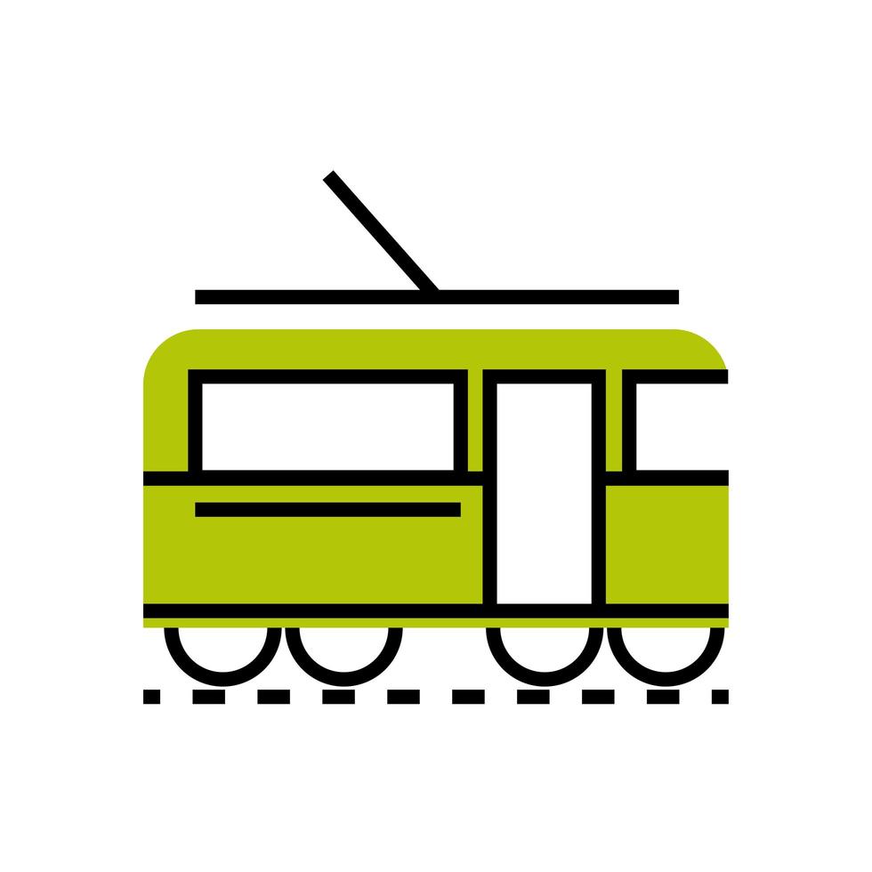 tranvía en transporte ferroviario lineal vector
