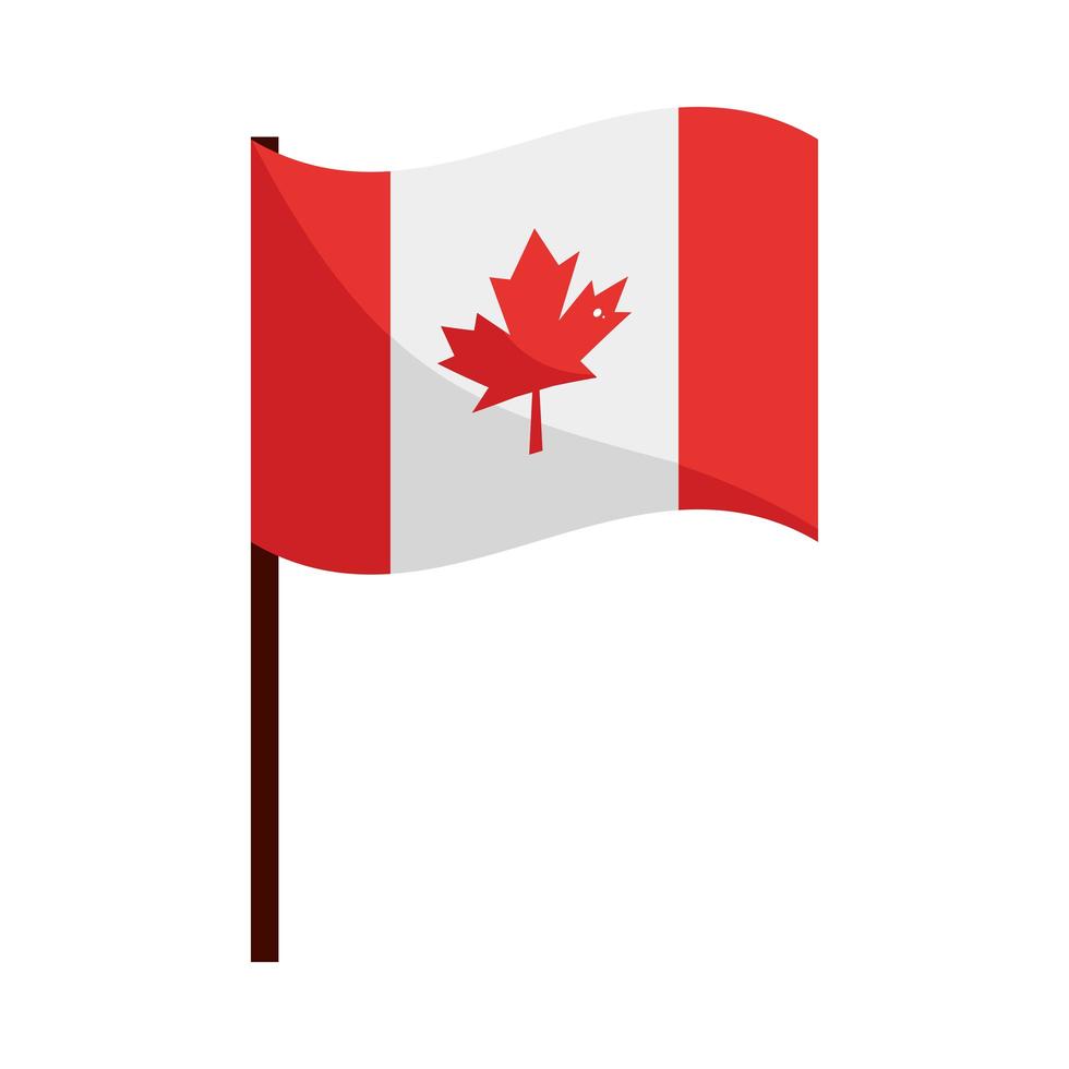 bandera de canadá en poste vector