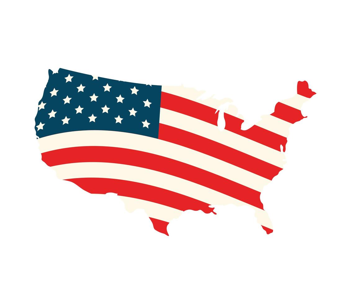USA map and flag vector