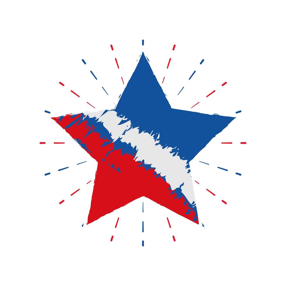 grunge french flag in heart vector