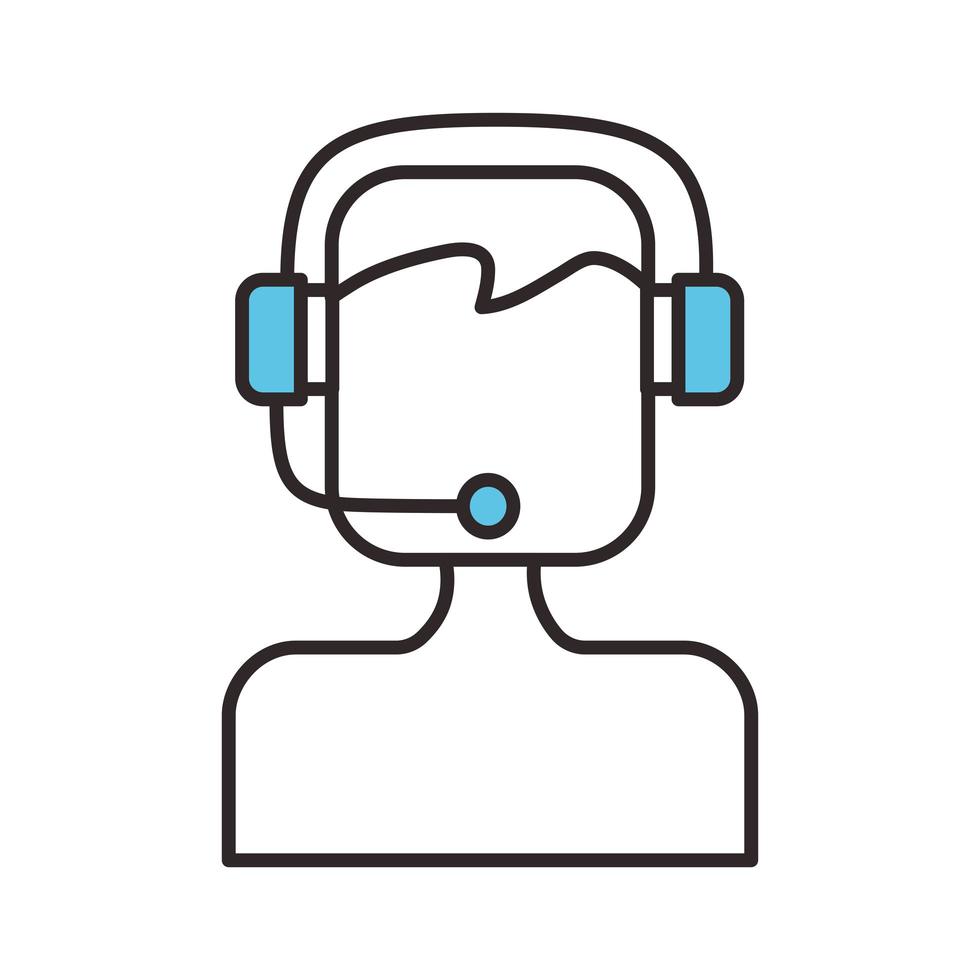 operador con auriculares vector