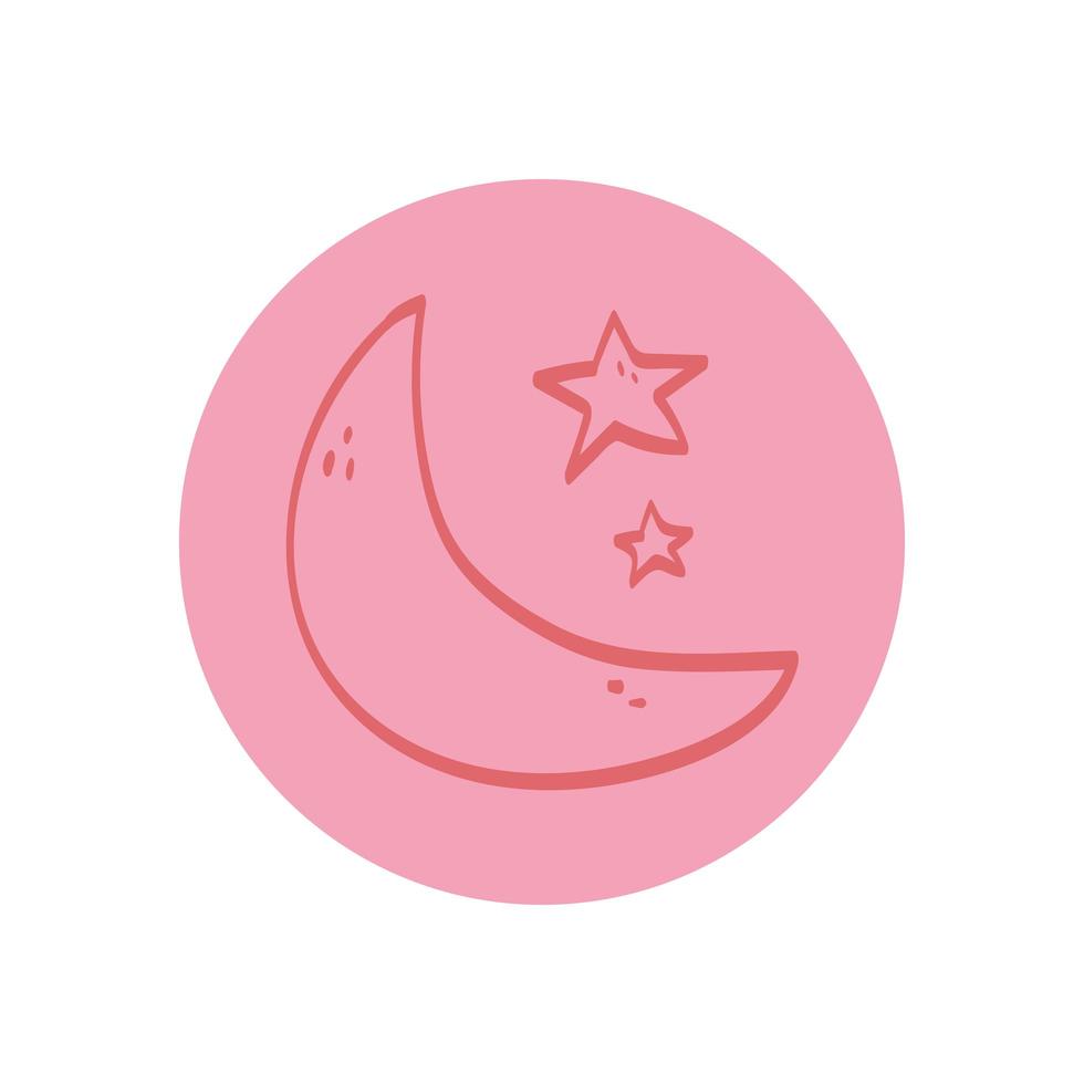 Luna y estrellas vector