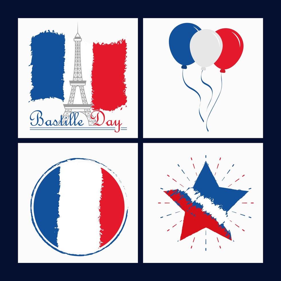 bastille day collection vector