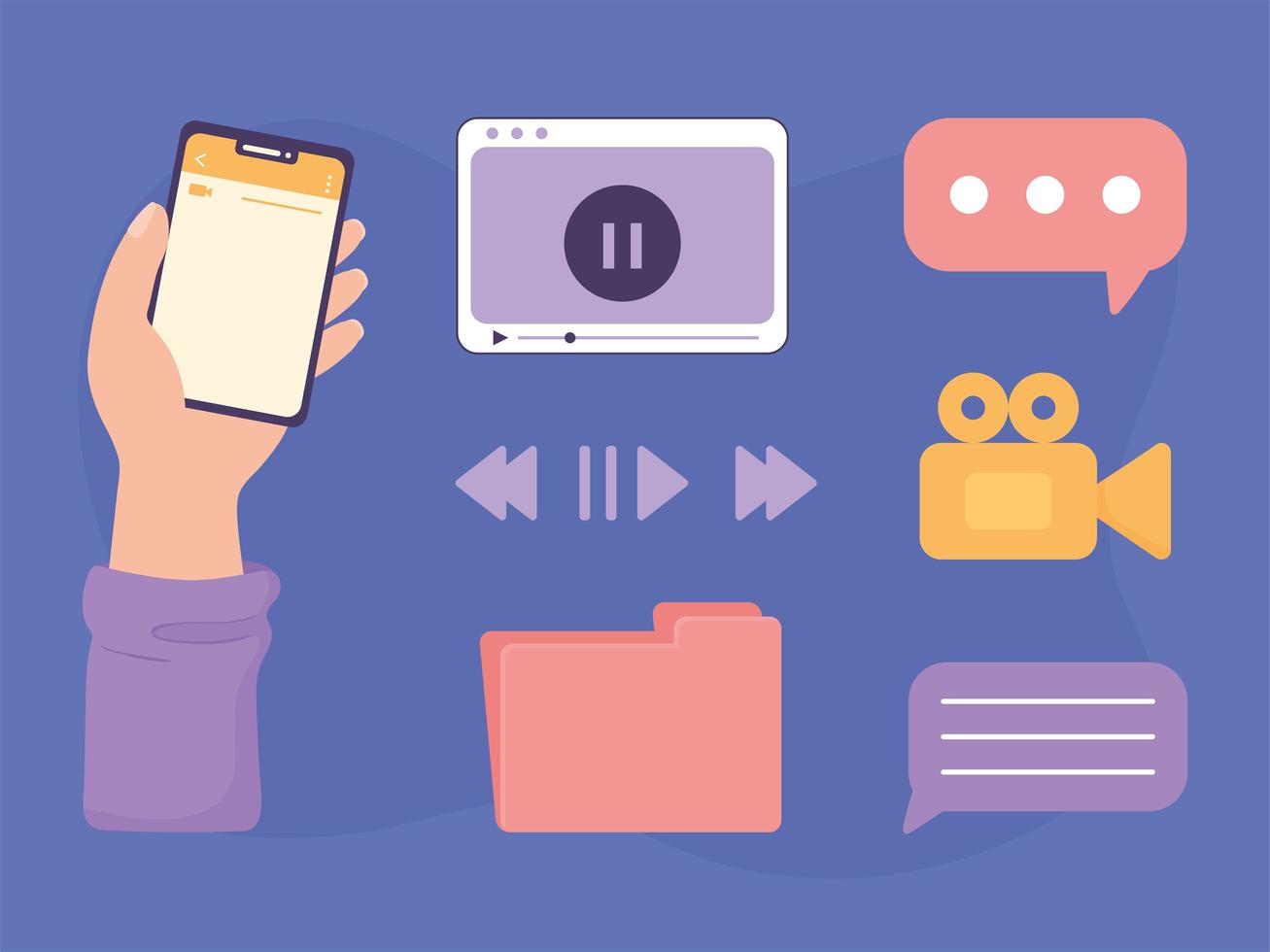 video social media vector