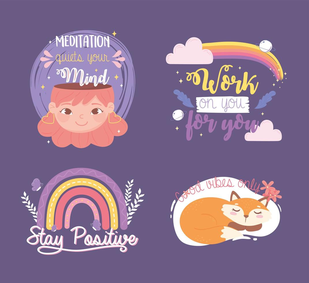 set of affirmation phrases vector