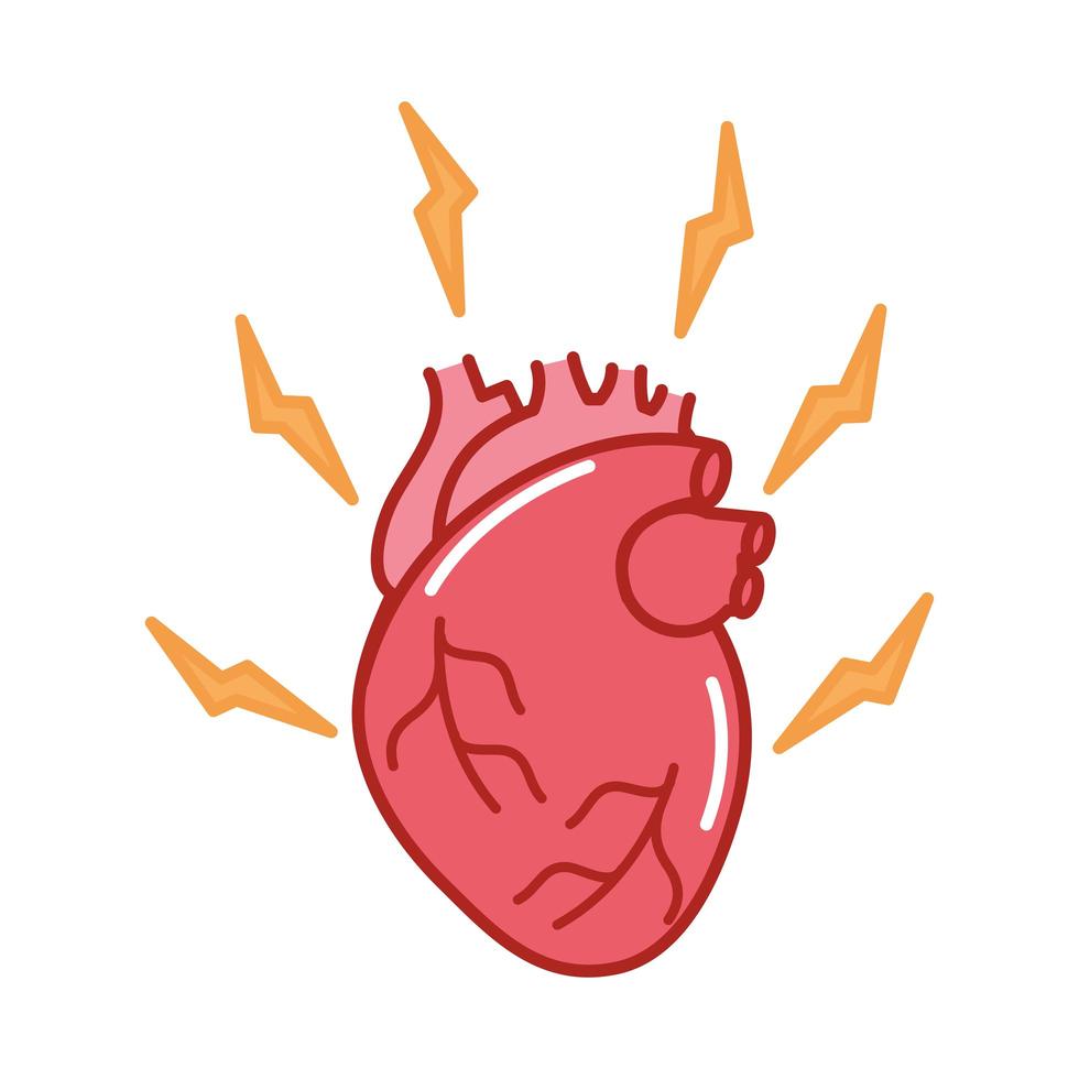 enfermedad del corazón humano vector