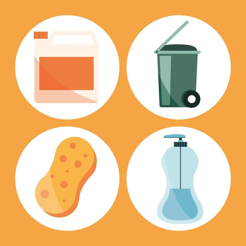 set of cleaning vector