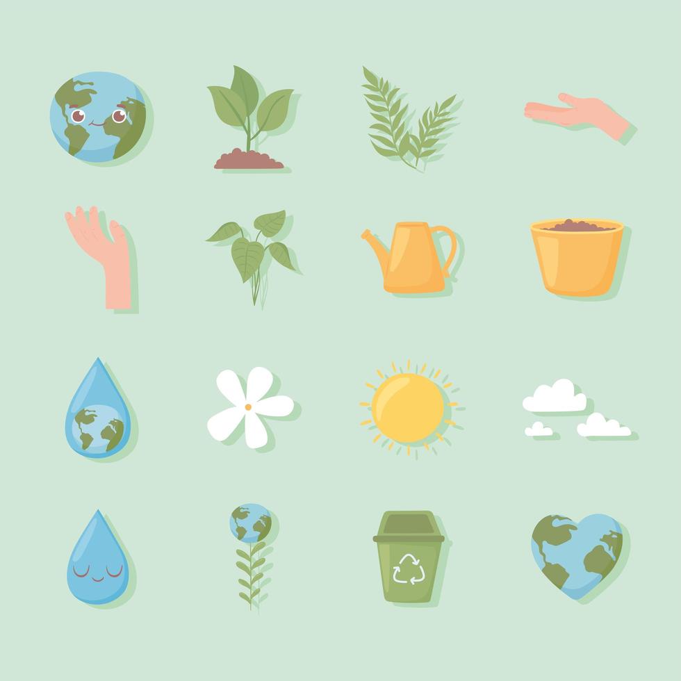 environmental ecology set vector