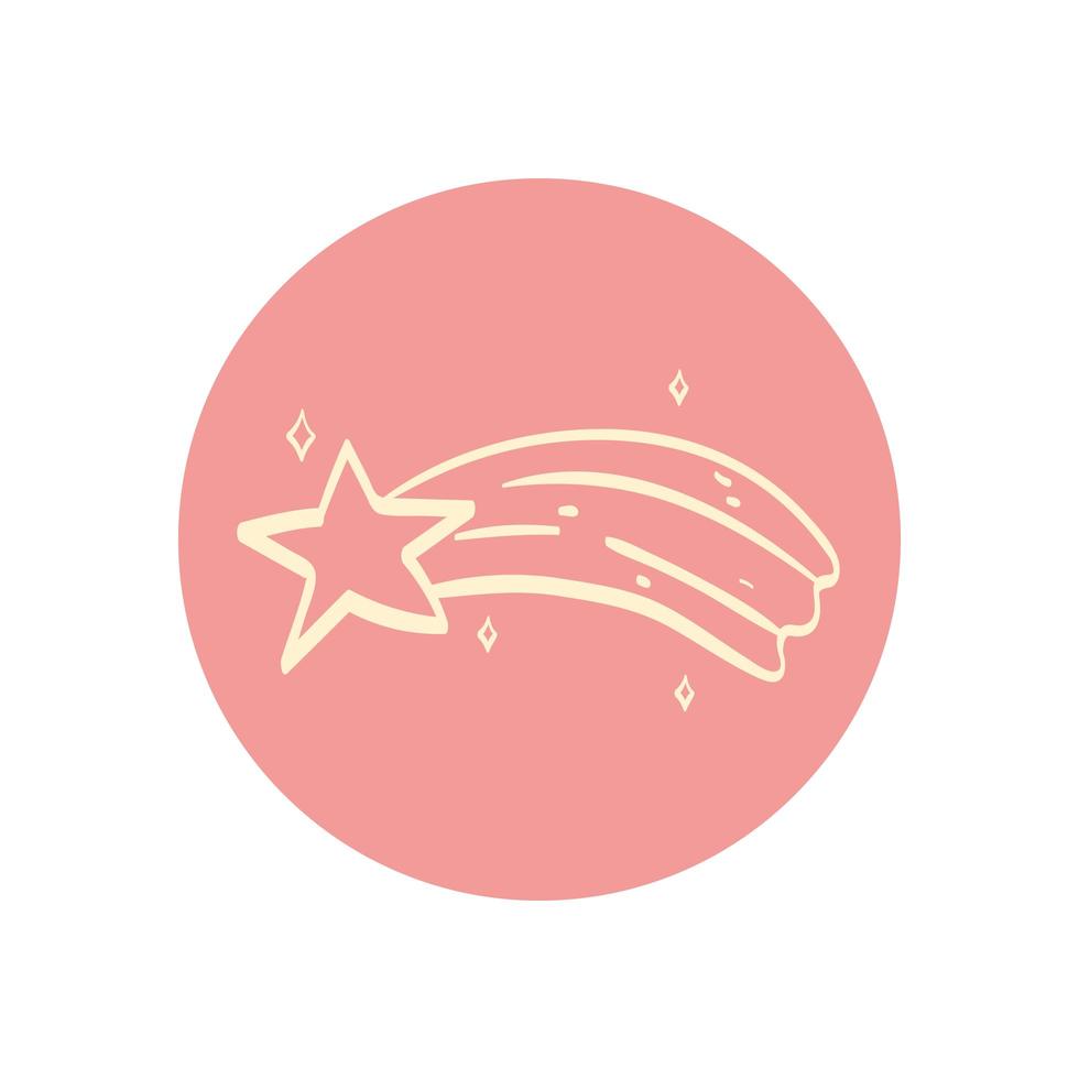 shooting star round icon vector