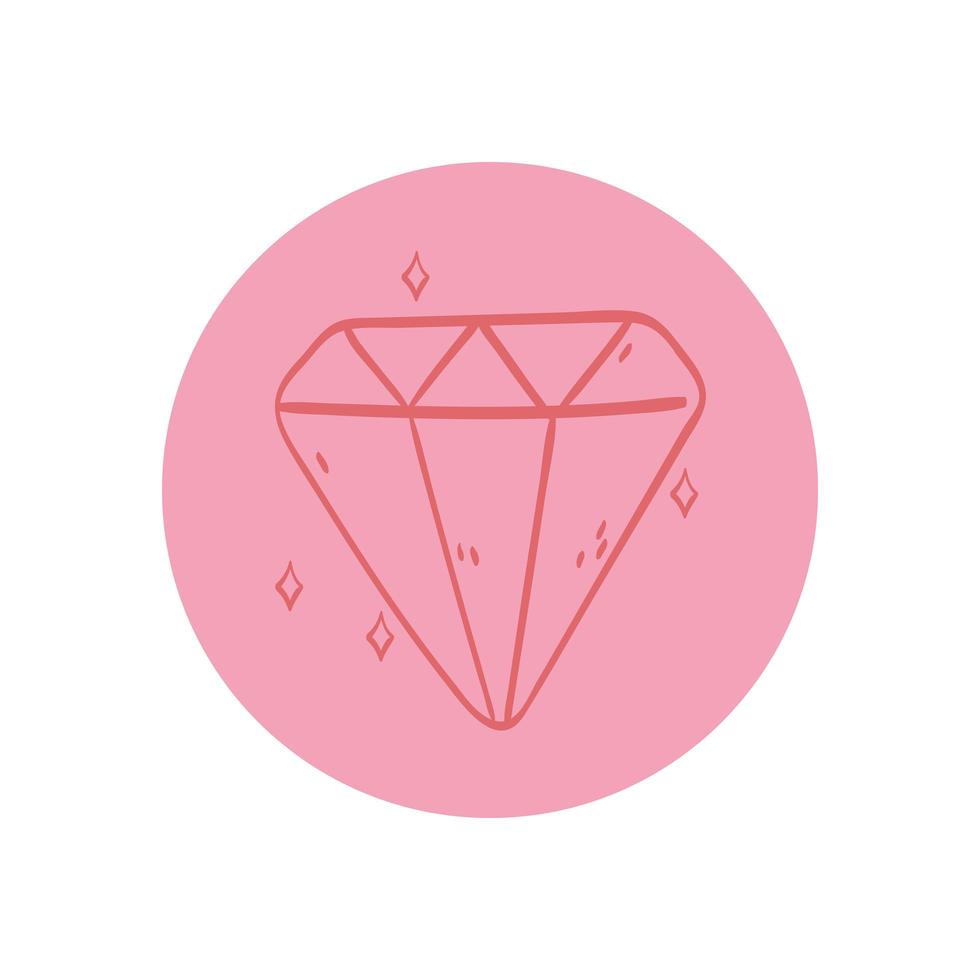 diamond gem round icon vector