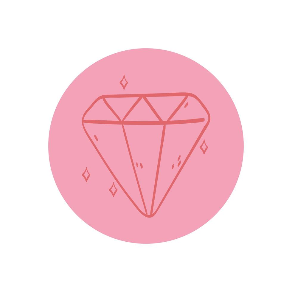 diamond gem round icon vector