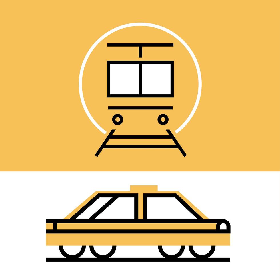 transporte tren taxi vector