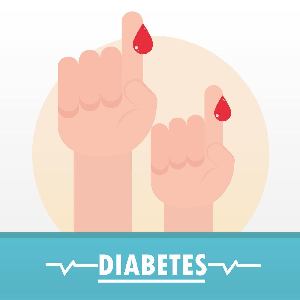 control de los dedos de la diabetes vector