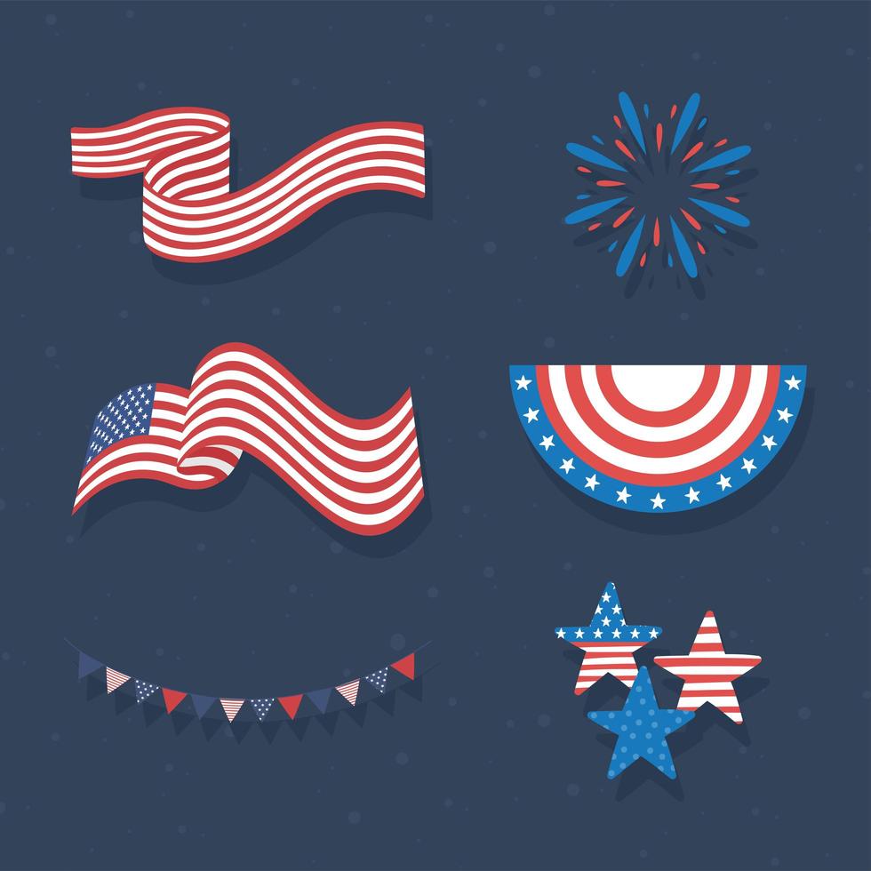 USA flag icons vector