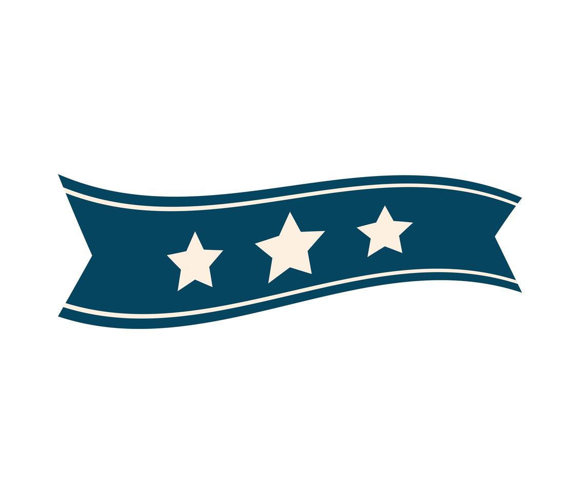 blue ribbon with stars vector