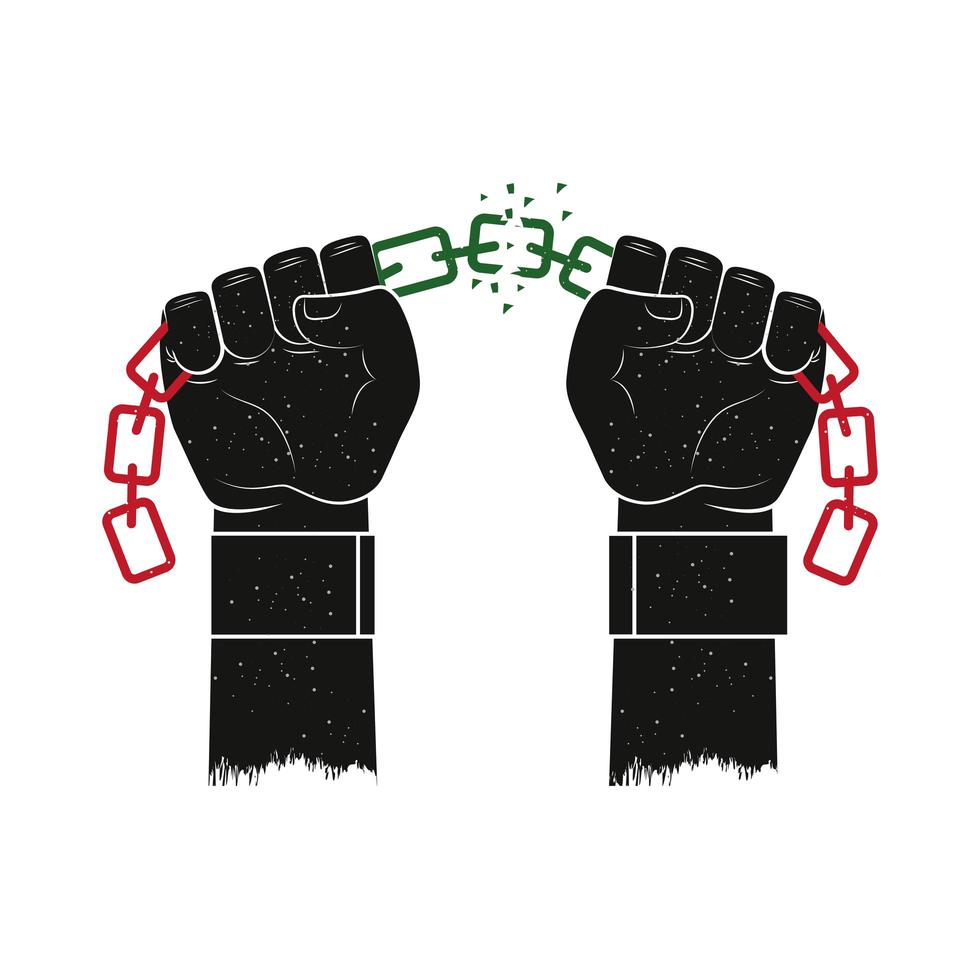 juneteenth hands chains vector