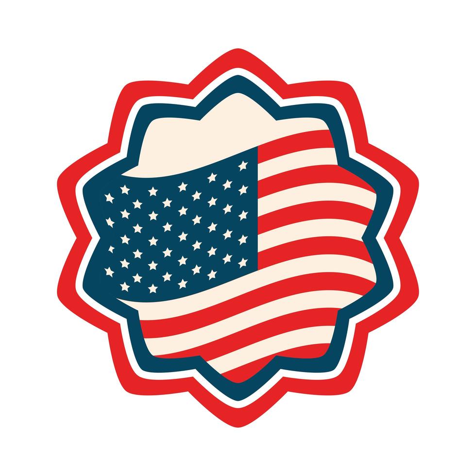 USA flag badge vector