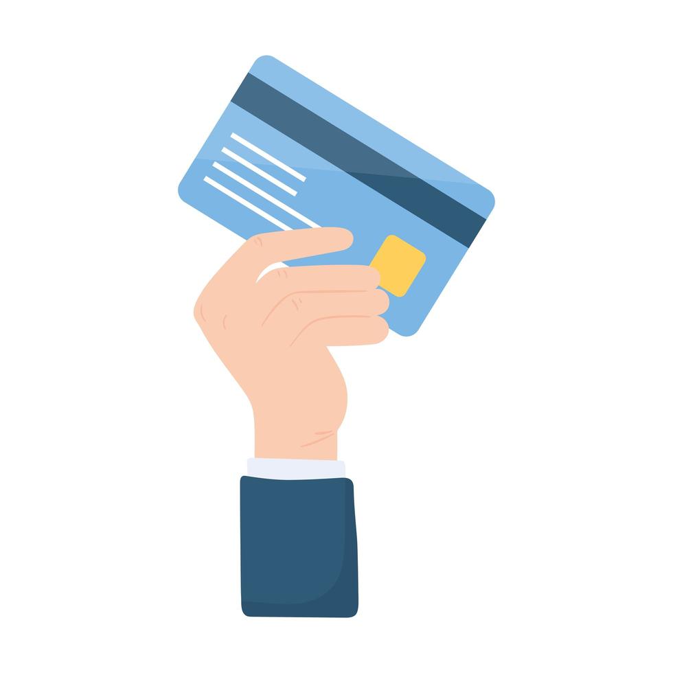 hand with bank card vector