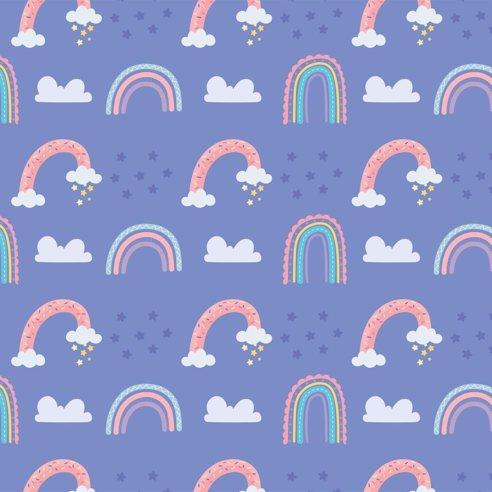 cute rainbow pattern vector