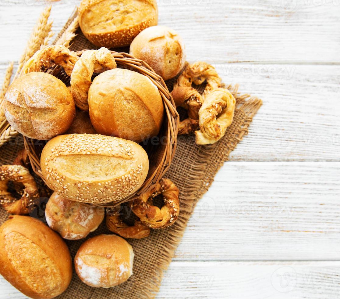 Assortment of baked bread photo