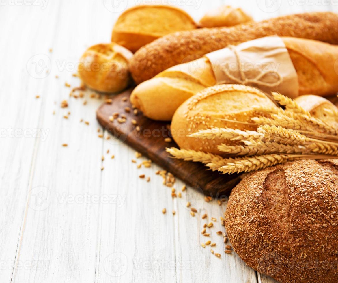 Assortment of baked bread photo