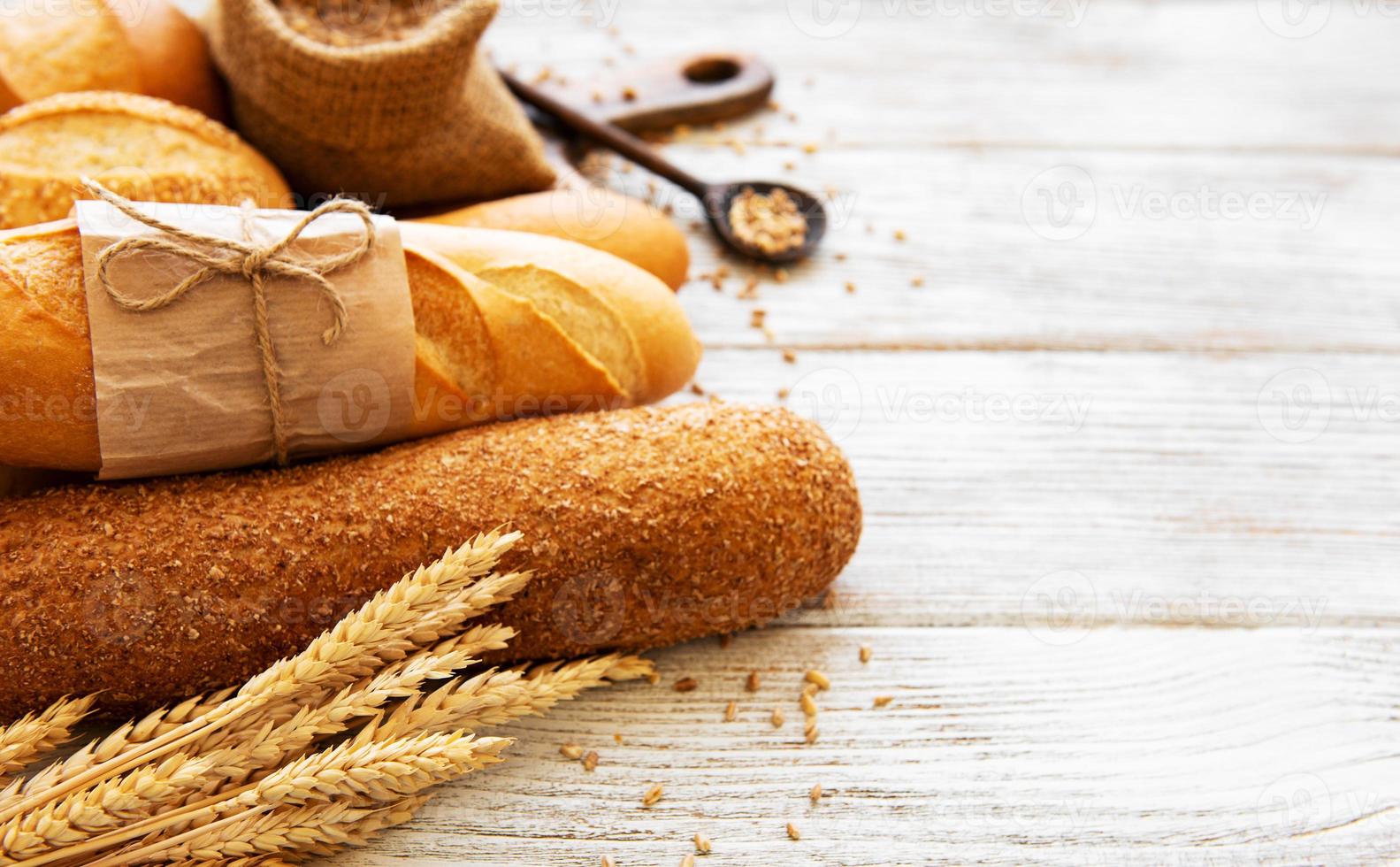 Assortment of baked bread photo