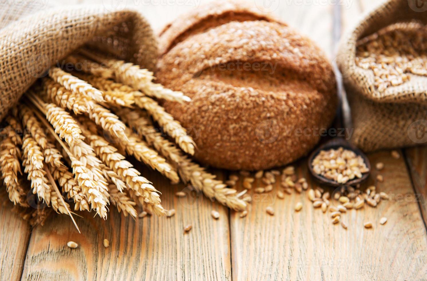 Bread on a table photo