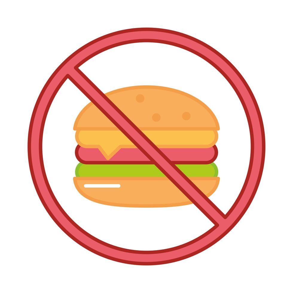 fast food prohibited vector
