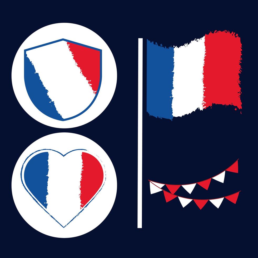 france flag set vector