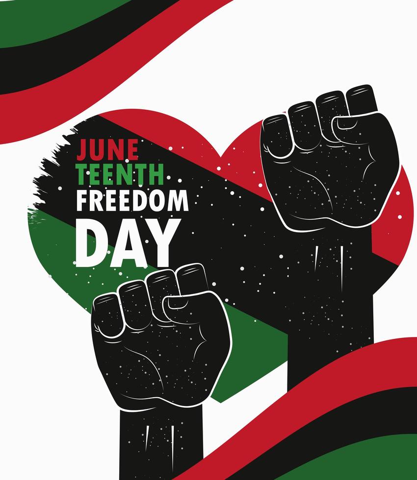 juneteenth hands up flag vector