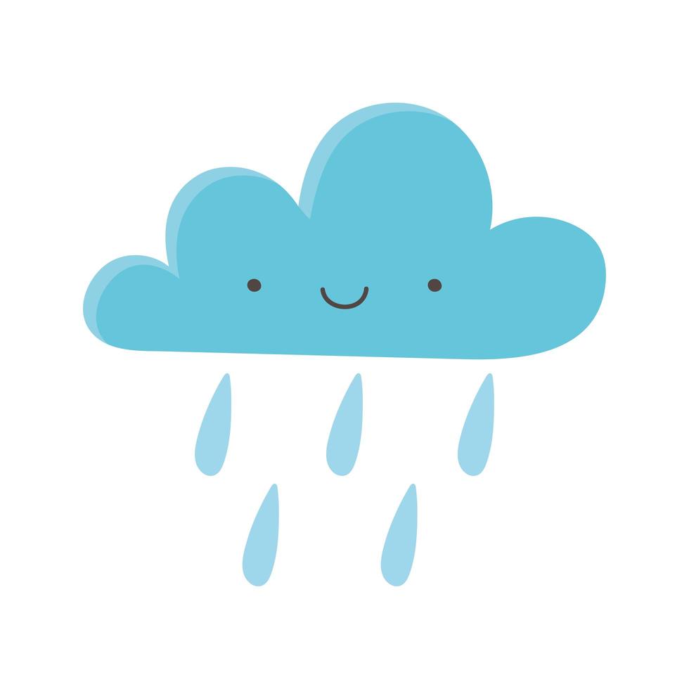 linda nube de lluvia vector