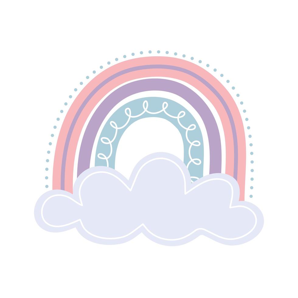 cute rainbow clouds vector