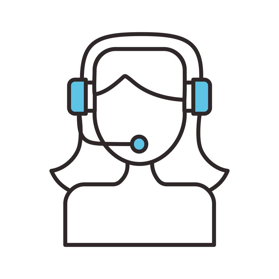 female operator with headset 3702335 Vector Art at Vecteezy