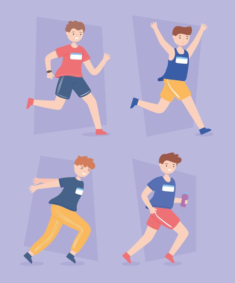 athletes boys runner vector