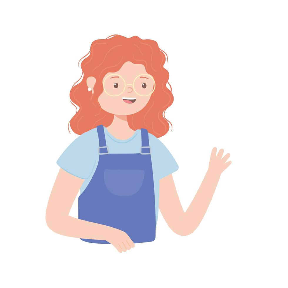 girl with curly hair vector