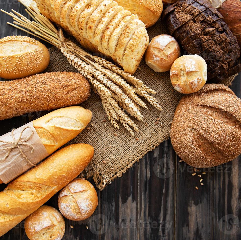 Assortment of baked bread photo