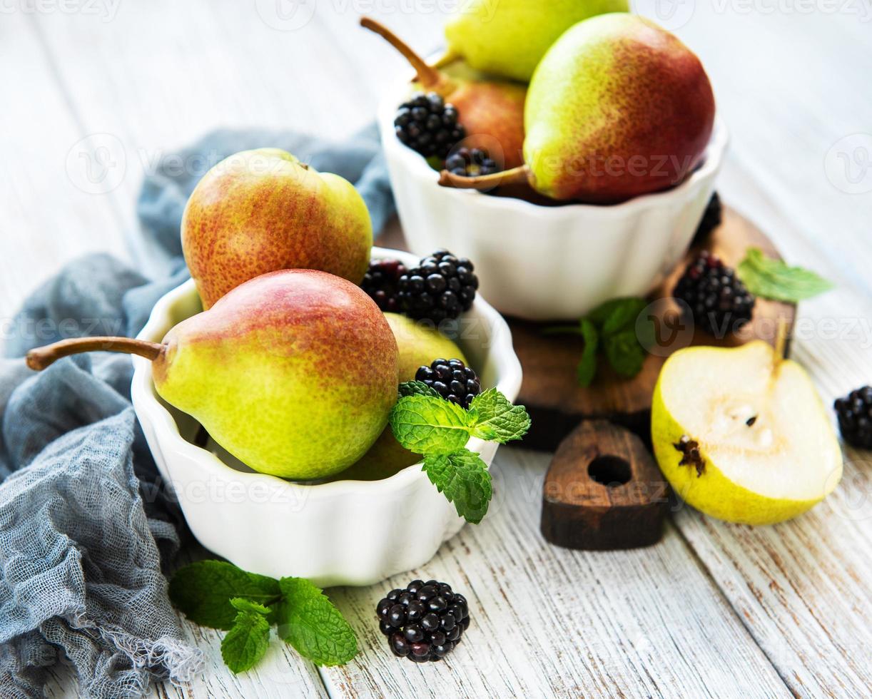 Pears on a bowl photo