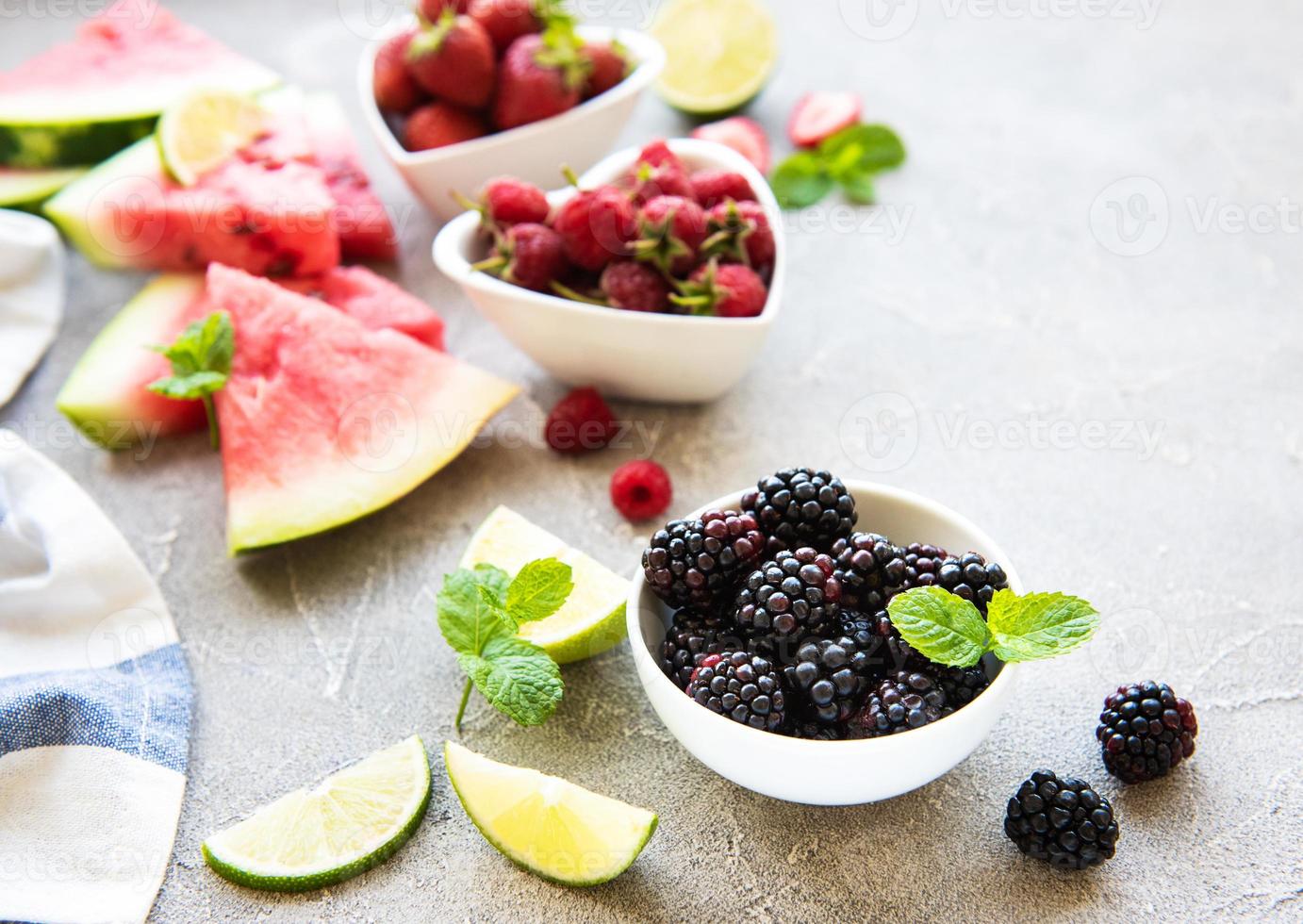 Fresh berries and fruits photo