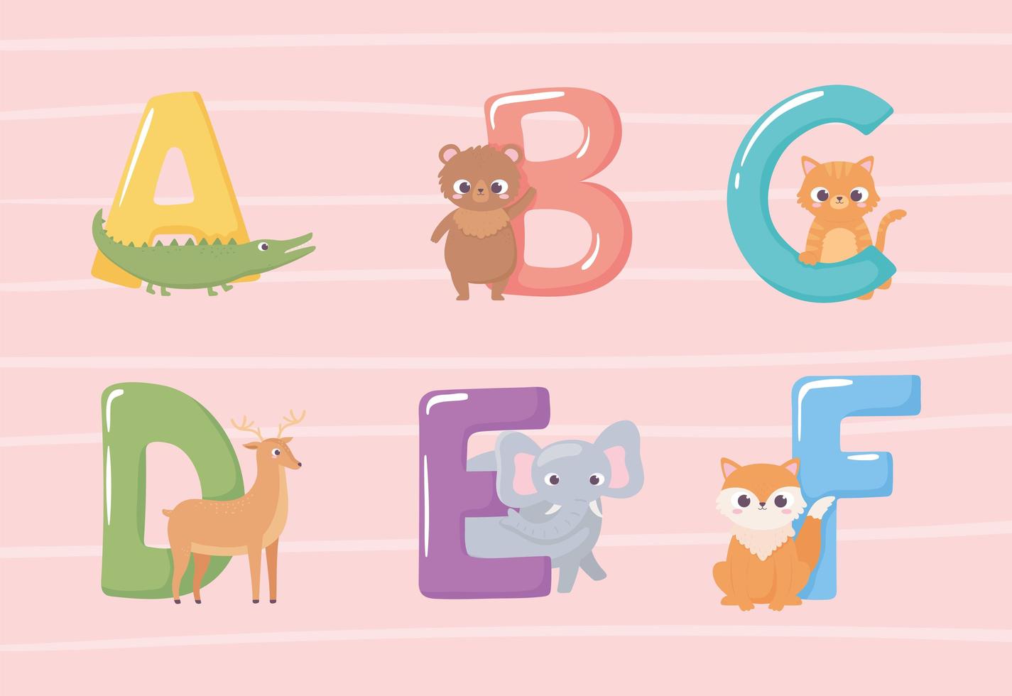 english alphabet funny vector