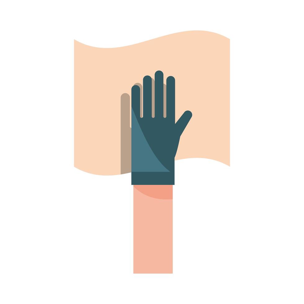 hand with napkin cleaning vector