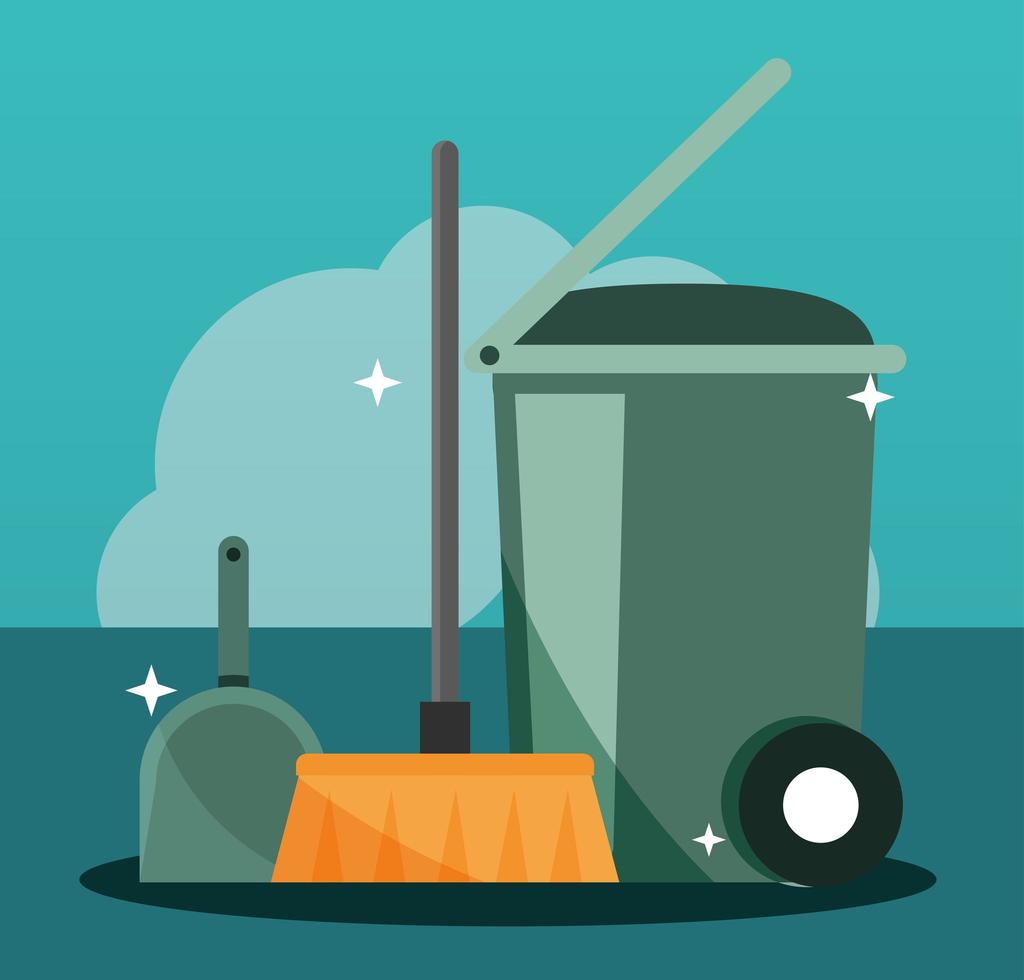 cleaning waste equipment vector