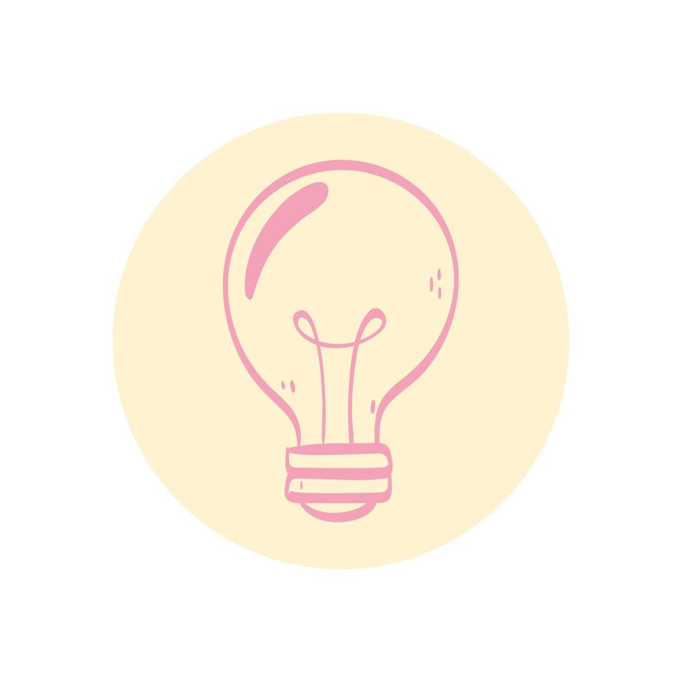 light bulb round icon vector