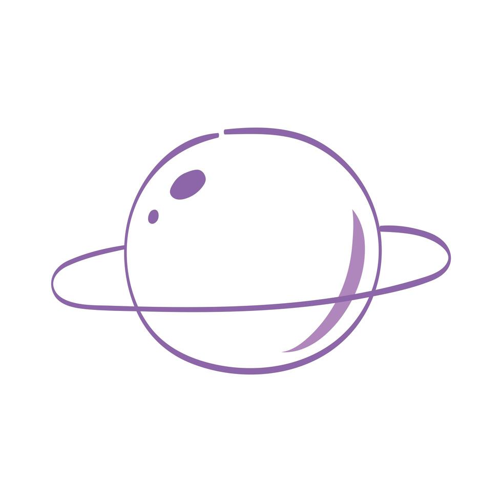 planet saturn line vector