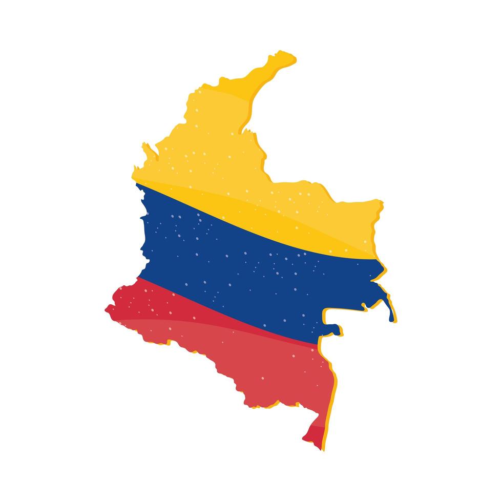 bandera de colombia en el mapa vector