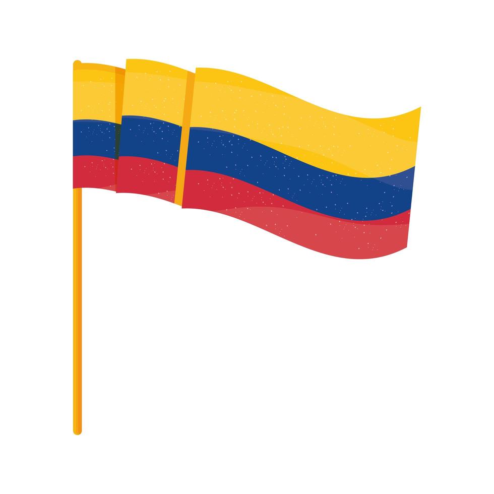 colombia flag in pole vector