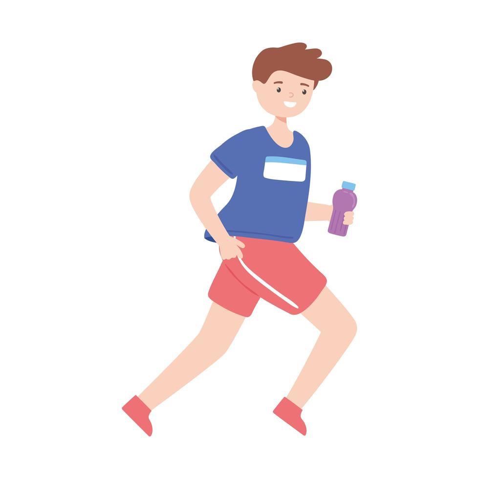 runner boy with bottle vector
