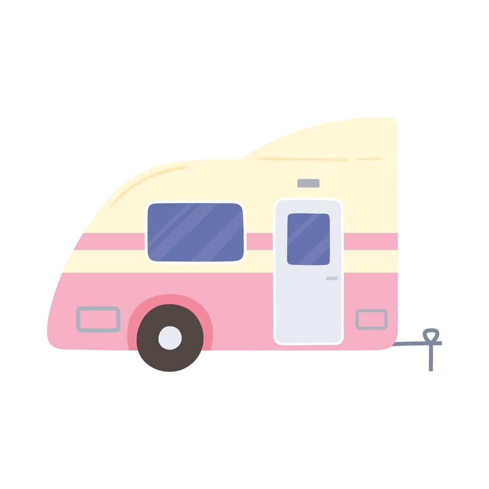 cartoon trailer camping vector