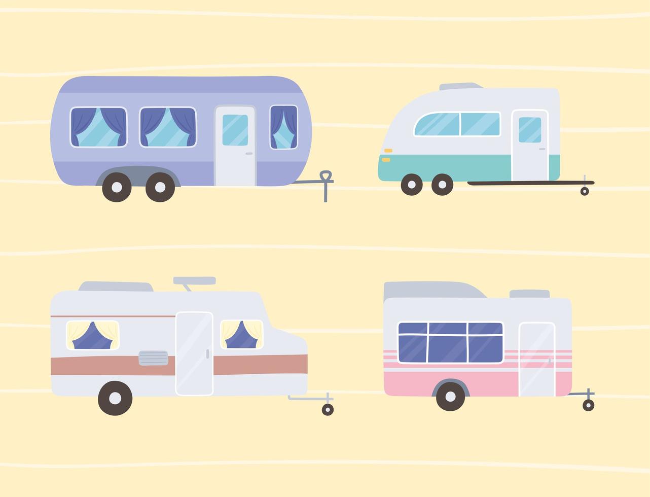 camper trailers transport vector