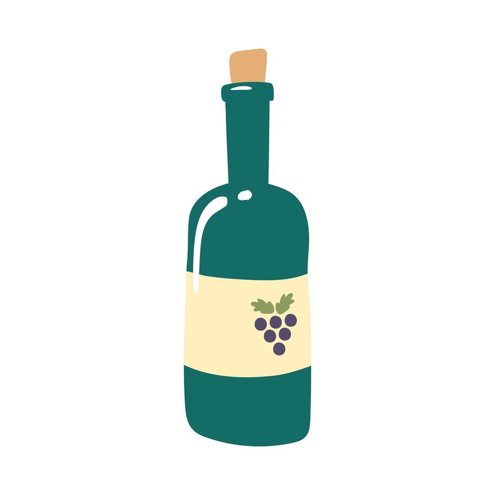 wine bottle drink vector